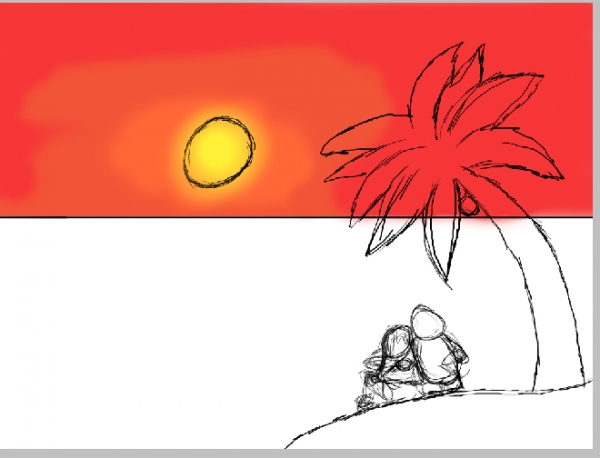 Creation of Love at Sunrise: Step 2